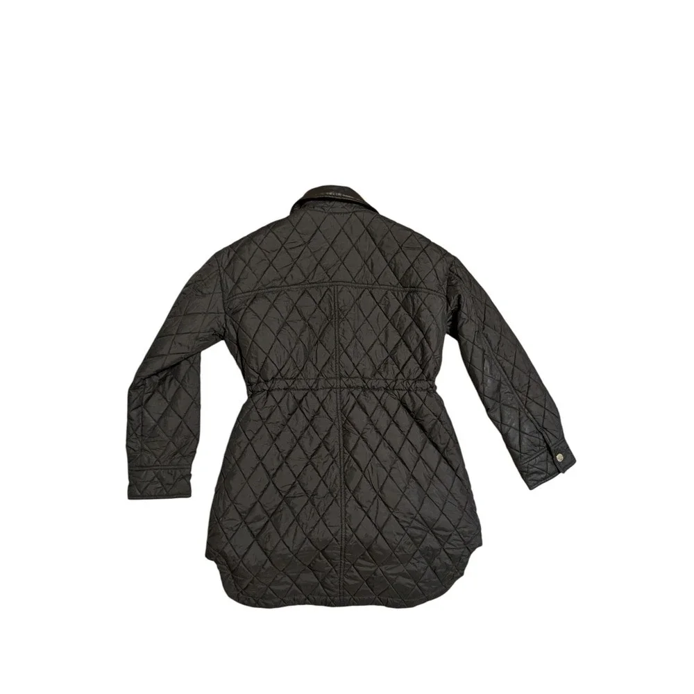 Michael Kors Women's Diamond Quilted Jacket Coat S Black/Gold Tone